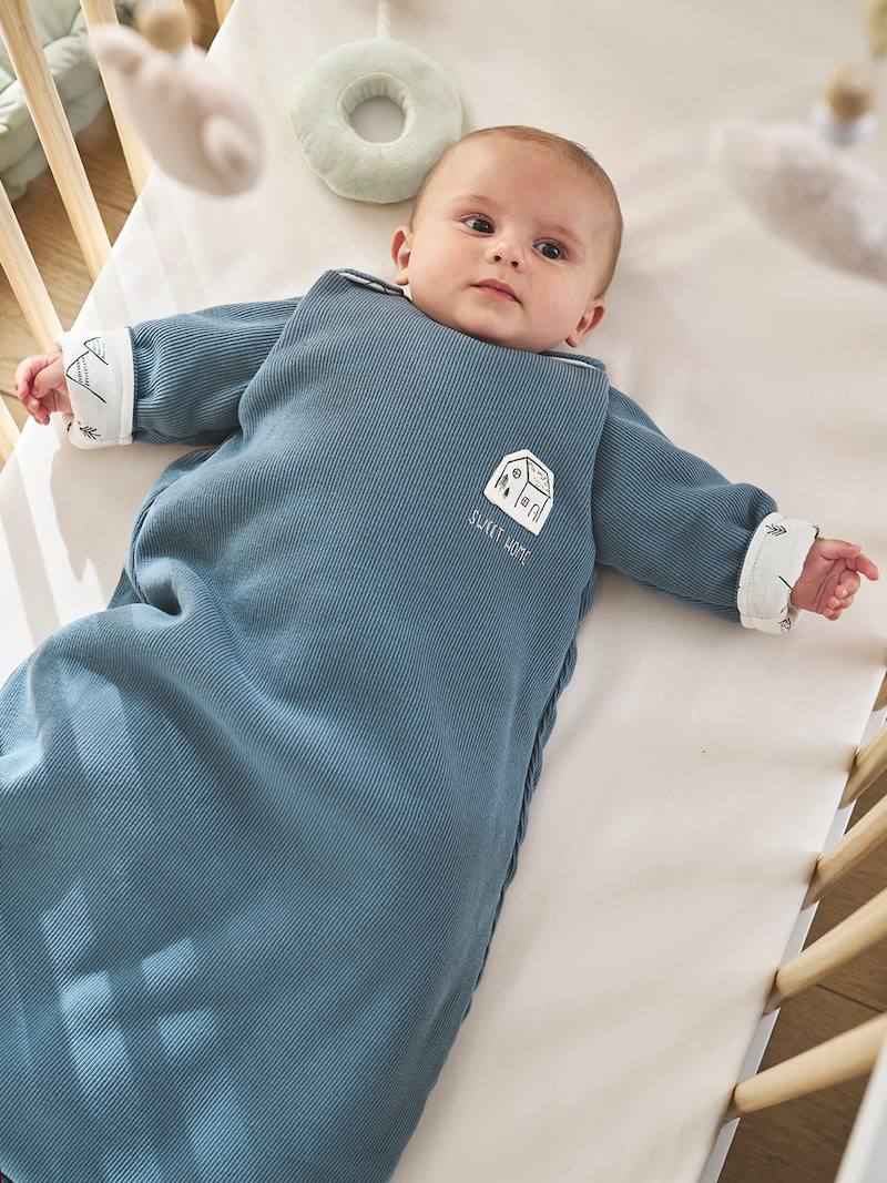 Baby Schlafsack mit langen, abnehmbaren Ärmeln HYGGE - graublau